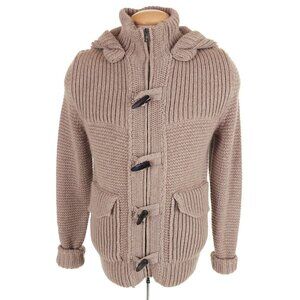 Ballantyne Short Montgomery Toggle Cashmere Cardigan 46 US 36 S Mens Beige $2685